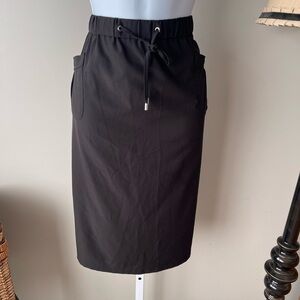 Calvin Klein Charcoal Pencil Skirt with Drawstring Size Medium
